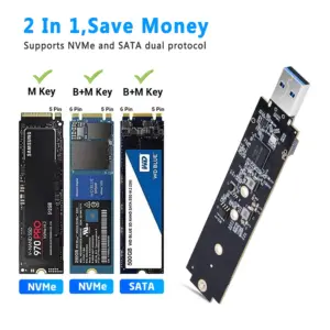 High-Speed M.2 SSD USB Adapter for SATA/NVMe