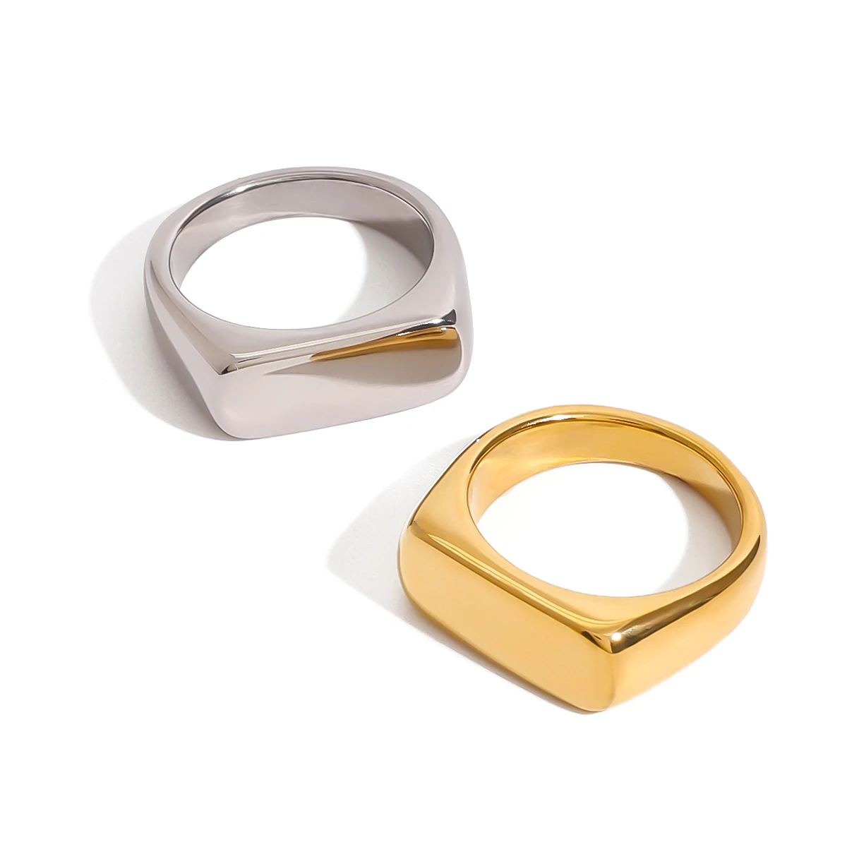 Geometric Gold Stainless Steel Ring 7 Geometric Gold Stainless Steel Ring - Image 7