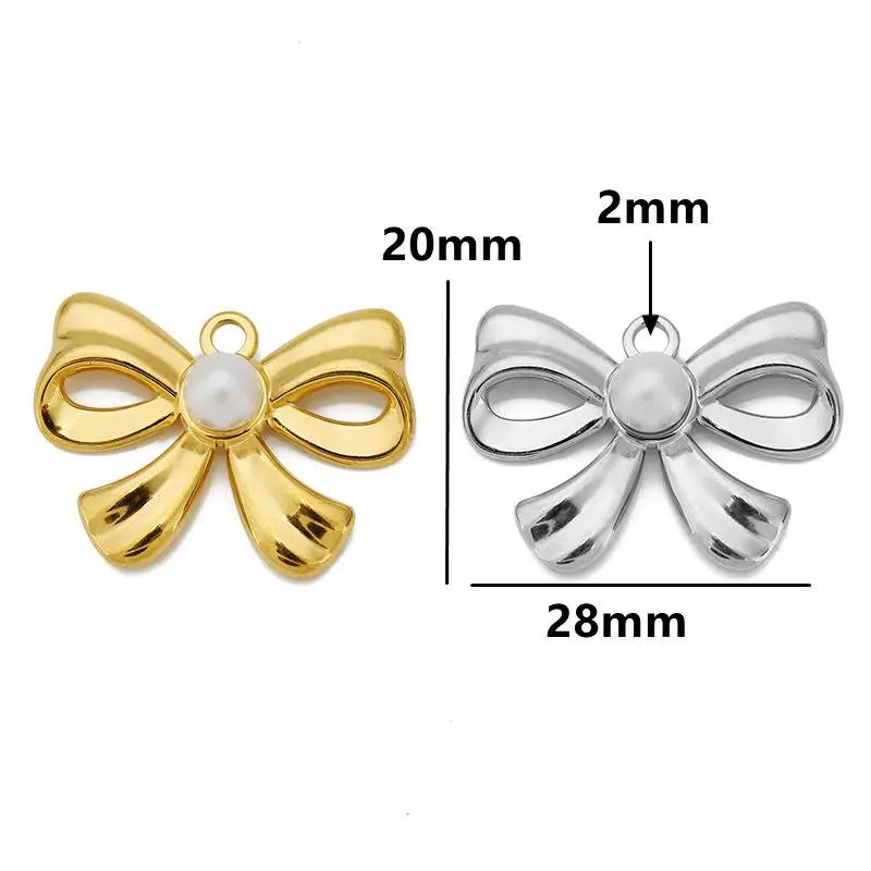 Stainless Steel Bow Knot Charms Set of 5 8 Stainless Steel Bow Knot Charms Set of 5 - Image 8