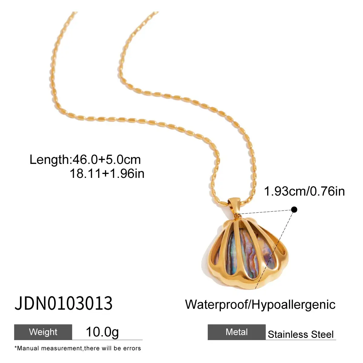 Ocean-Inspired Stainless Steel Seashell Necklace 7 Ocean-Inspired Stainless Steel Seashell Necklace - Image 7