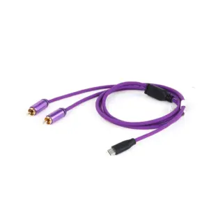 Vibrant Purple USB C to Dual RCA Cable 1m/2m 16 S0d080250c003418f9e87f580325a25d1H