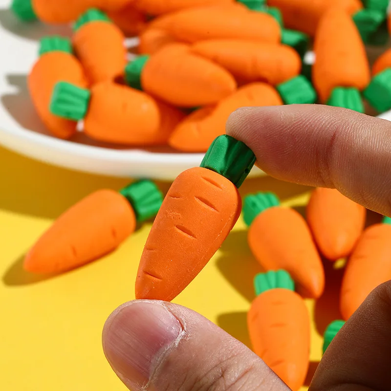 Colorful Carrot Erasers Set of 10 2 Colorful Carrot Erasers Set of 10 - Image 2