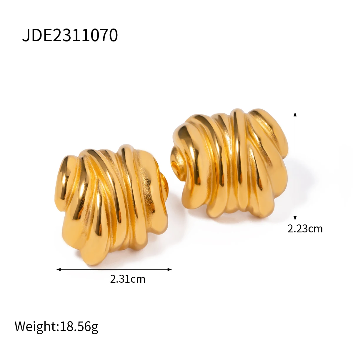 Stainless Steel Irregular Gold Earrings 6 Stainless Steel Irregular Gold Earrings - Image 6