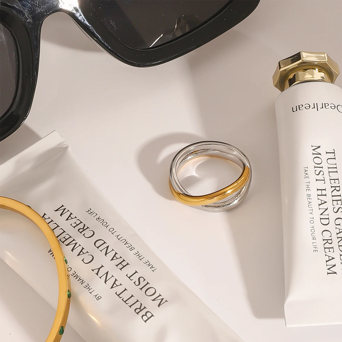 Two-Tone Stainless Steel Women's Ring 6 Two-Tone Stainless Steel Women's Ring - Image 6