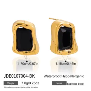 Modern Stainless Steel Gold-Inspired Earrings JDE0107004-GN 15 S0de21885a4484e81945ab52c4e55e057G