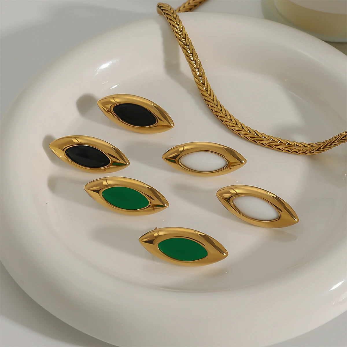 Minimalist Stainless Steel Gold Earrings 5 Minimalist Stainless Steel Gold Earrings - Image 5