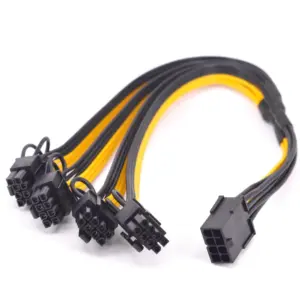 PCIe GPU Power Extension Cable 30cm, 6-pin to four 8-pin 8 S0e014b6217304c48acca67c357a735bfc
