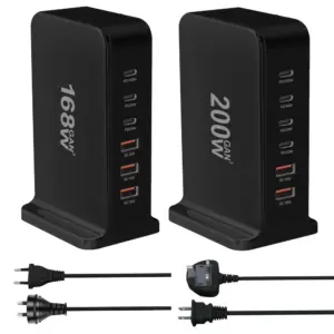 GaN Dual-Model 200W/168W Fast Charger with 6 USB-C Ports 11 S0e12bed2f713408992d3e628bb9e9763T 1