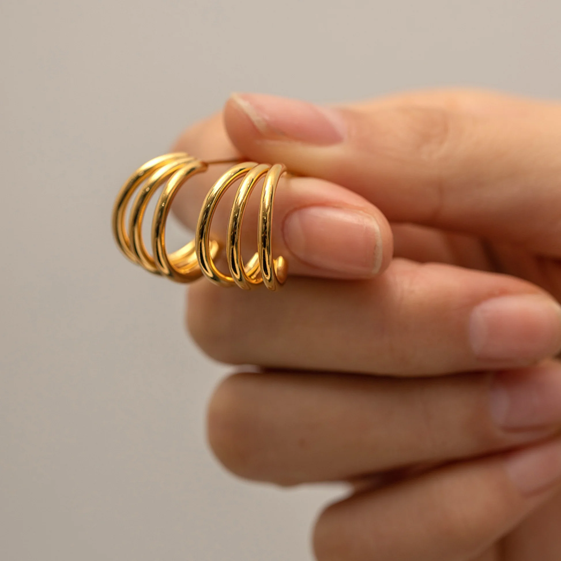 Geometric Stainless Steel Hoop Earrings 3 Geometric Stainless Steel Hoop Earrings - Image 3