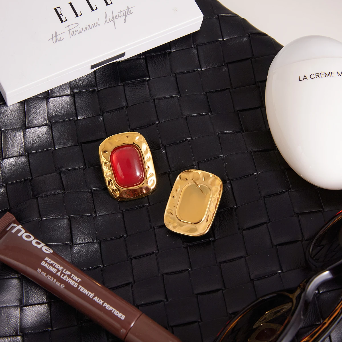 Vintage Red Resin Stainless Steel Stud Earrings 5 Vintage Red Resin Stainless Steel Stud Earrings - Image 5