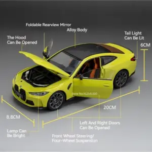 Yellow BMW M4 G82 1:23 Scale Model Car 11 S0e7a2fd7ab654606b242b300b9b519b6c