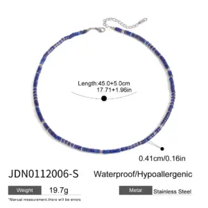 Vintage Gold Stainless Steel Beaded Necklace JDN0112006-S 16 S0e821a8d255e466682dc2ac88811d905G