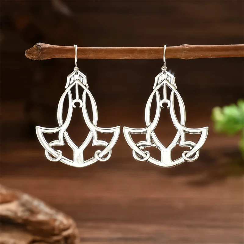 Vintage Silver Drop Earrings for Women 2 Vintage Silver Drop Earrings for Women - Image 2