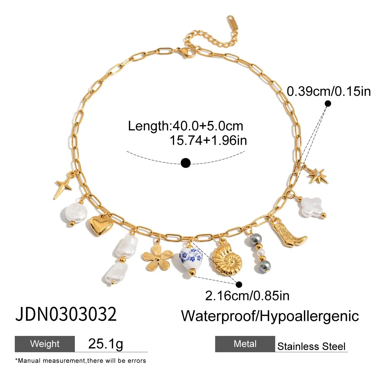 Stainless Steel Charm Necklace JDN0303032 7 Stainless Steel Charm Necklace JDN0303032 - Image 7
