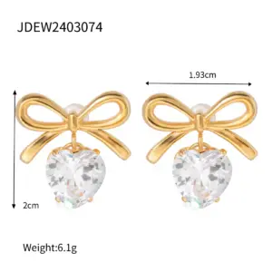 Stainless Steel Heart-Shaped Zircon Earrings 17 S0eeaaea367fc45839518f2cc749ebaa3t