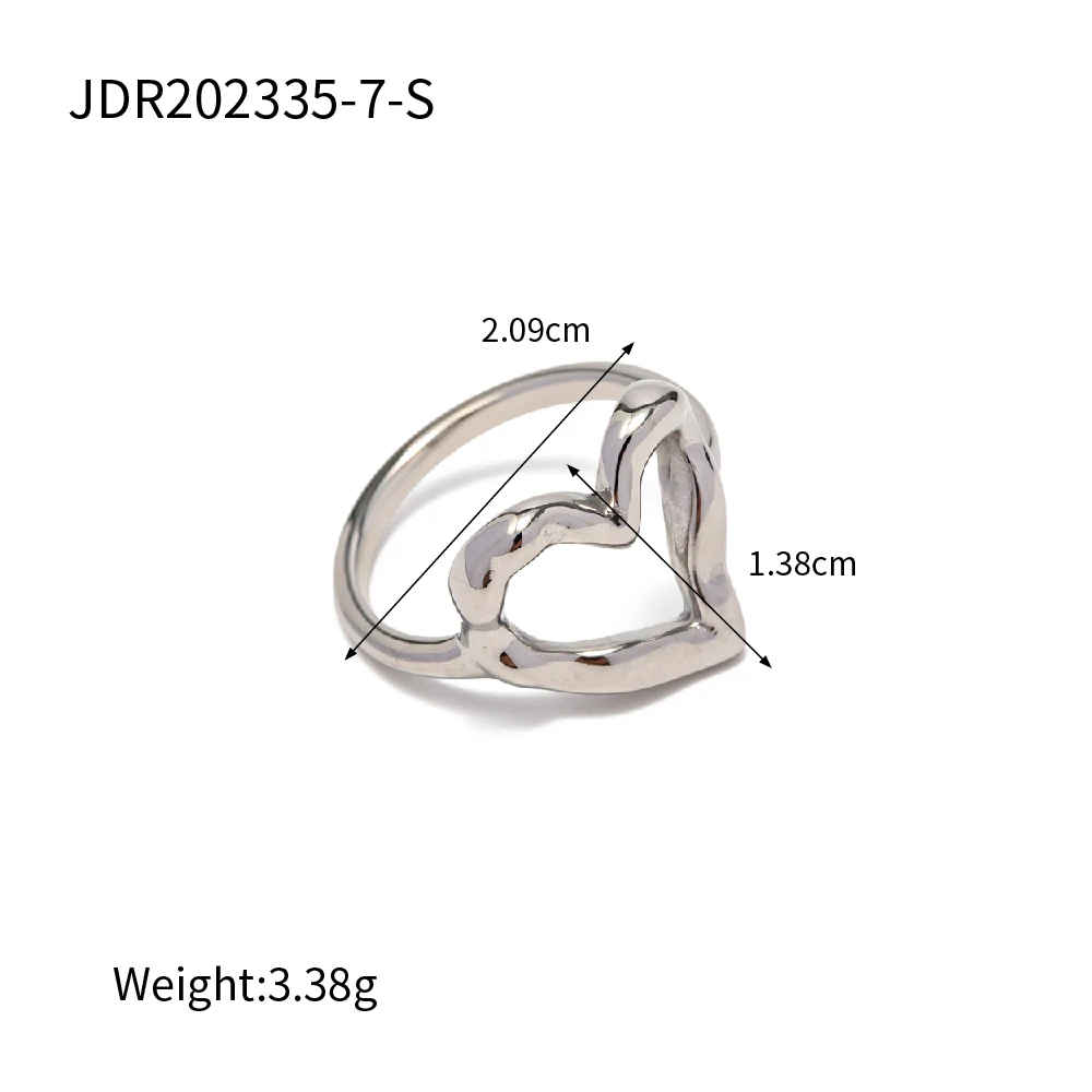 Gold-tone Stainless Steel Heart Ring for Women 8 Gold-tone Stainless Steel Heart Ring for Women - Image 8