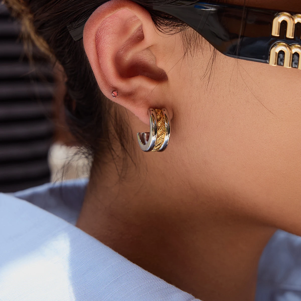 Stainless Steel C-Shape Earrings for Women 2 Stainless Steel C-Shape Earrings for Women - Image 2