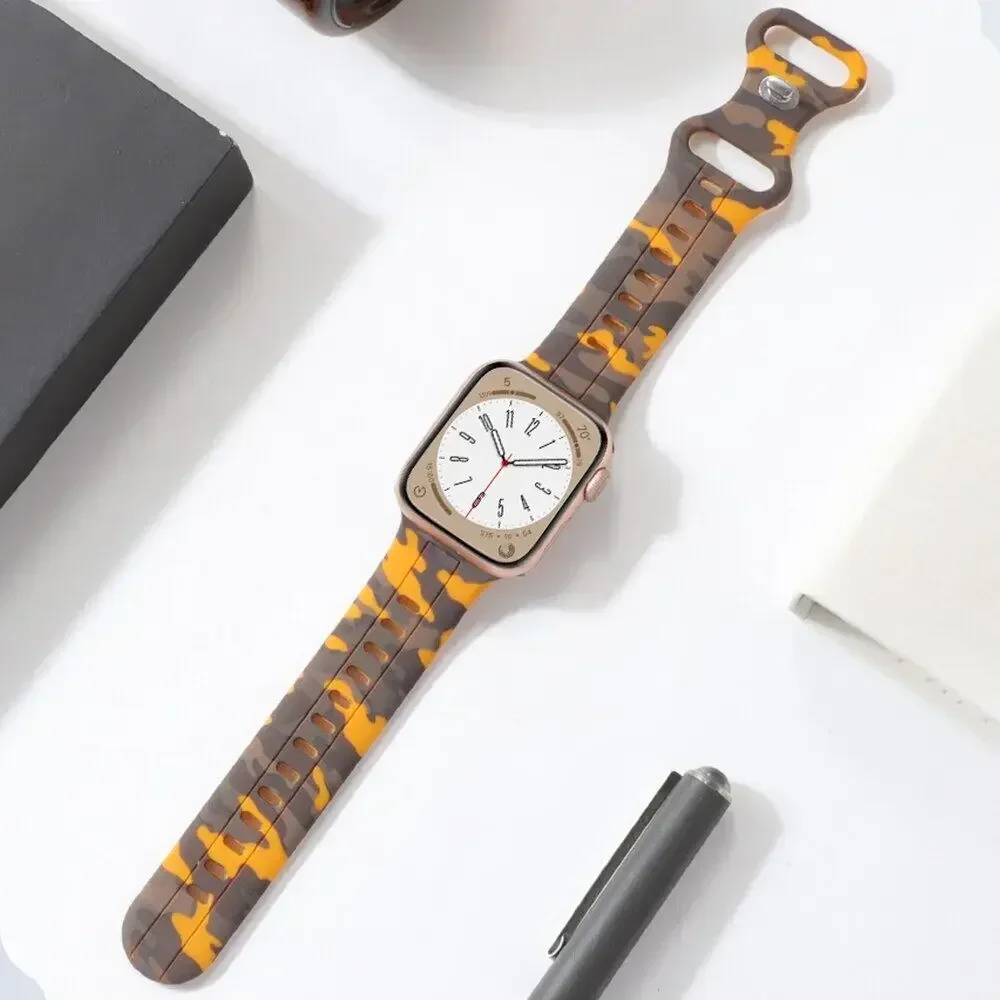 Camouflage Silicone Watch Strap for Apple Watch 9 Camouflage Silicone Watch Strap for Apple Watch - Image 9