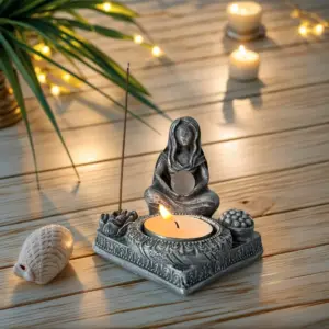 Moon Goddess Candleholder in Antique Finish