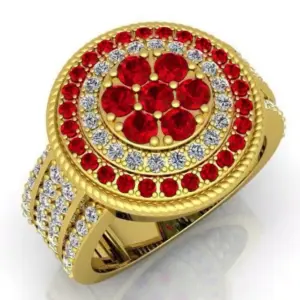 Bold Gold Floral Cocktail Ring for Women 9 S0f65d39c647b40cbb4852596666b165ek