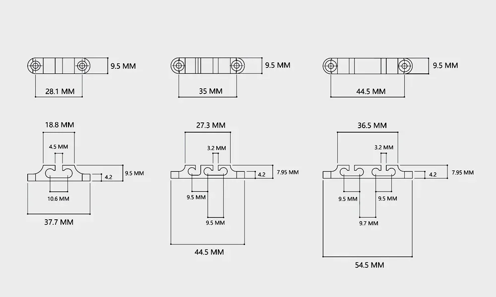 Aluminum Bass String Retainer Set for 2-4 Strings 2 Aluminum Bass String Retainer Set for 2-4 Strings - Image 2
