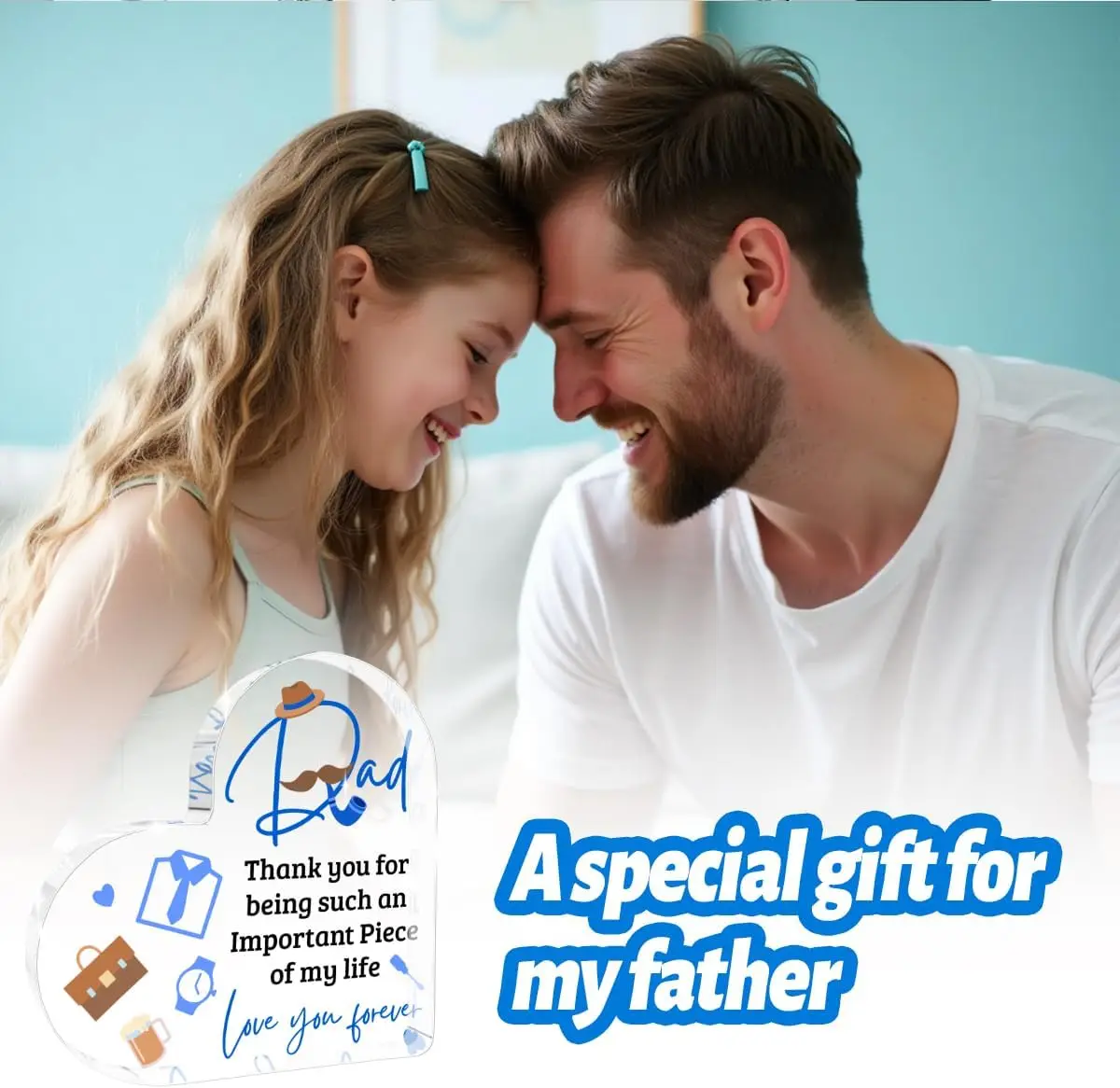 Heart-Shaped Acrylic Dad Plaque 5 Heart-Shaped Acrylic Dad Plaque - Image 5