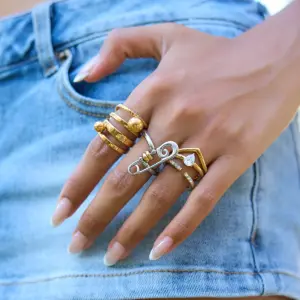 Stainless Steel Women's Skeleton Gold Ring 10 S1021fce8355c4bf084c4c62c8ec2353di