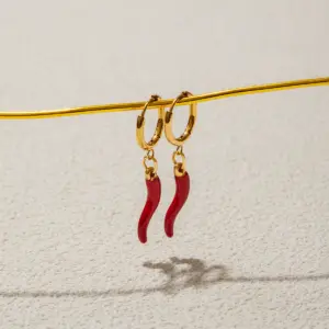 Vibrant Red Chili Pepper Stainless Steel Earrings 10 S102948d2588f4088a358f01e2652cf21m