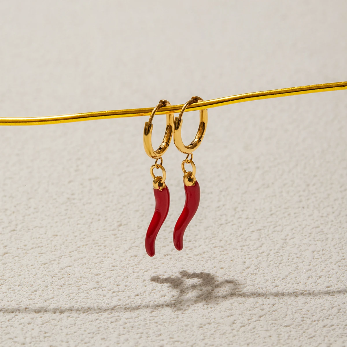 Vibrant Red Chili Pepper Stainless Steel Earrings 4 Vibrant Red Chili Pepper Stainless Steel Earrings - Image 4