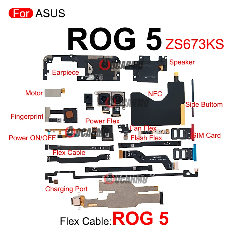 Original Flex Cable for ASUS ROG Phone 5 ZS673KS 2 Original Flex Cable for ASUS ROG Phone 5 ZS673KS - Image 2