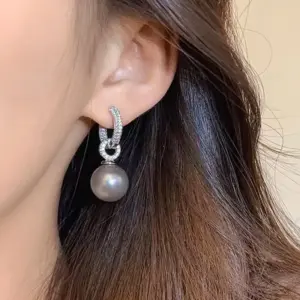 Sterling Silver Pearl Hoop Earrings for Women 9 S107ae67d63d949e799ddb74727f309e6d