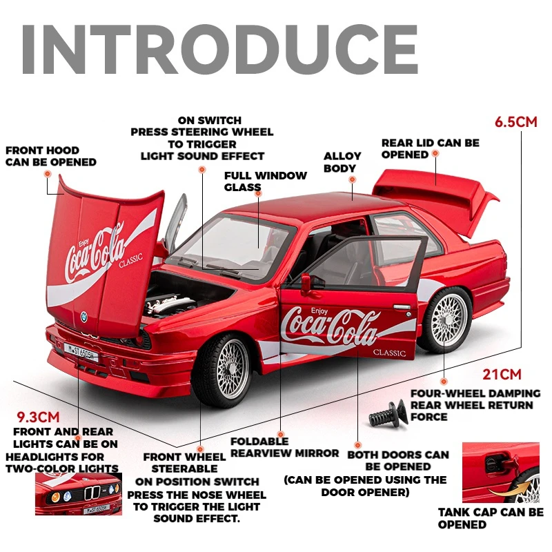 1:24 BMW M3 Coca Cola Diecast Model 3 1:24 BMW M3 Coca Cola Diecast Model - Image 3