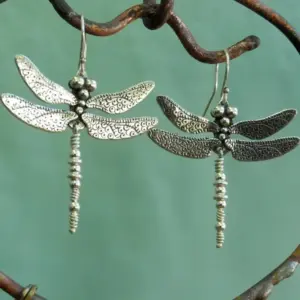 Vintage Dragonfly Drop Earrings in Silver or Gold 5 S1093d85e1a0d49d9891156206c097c13A
