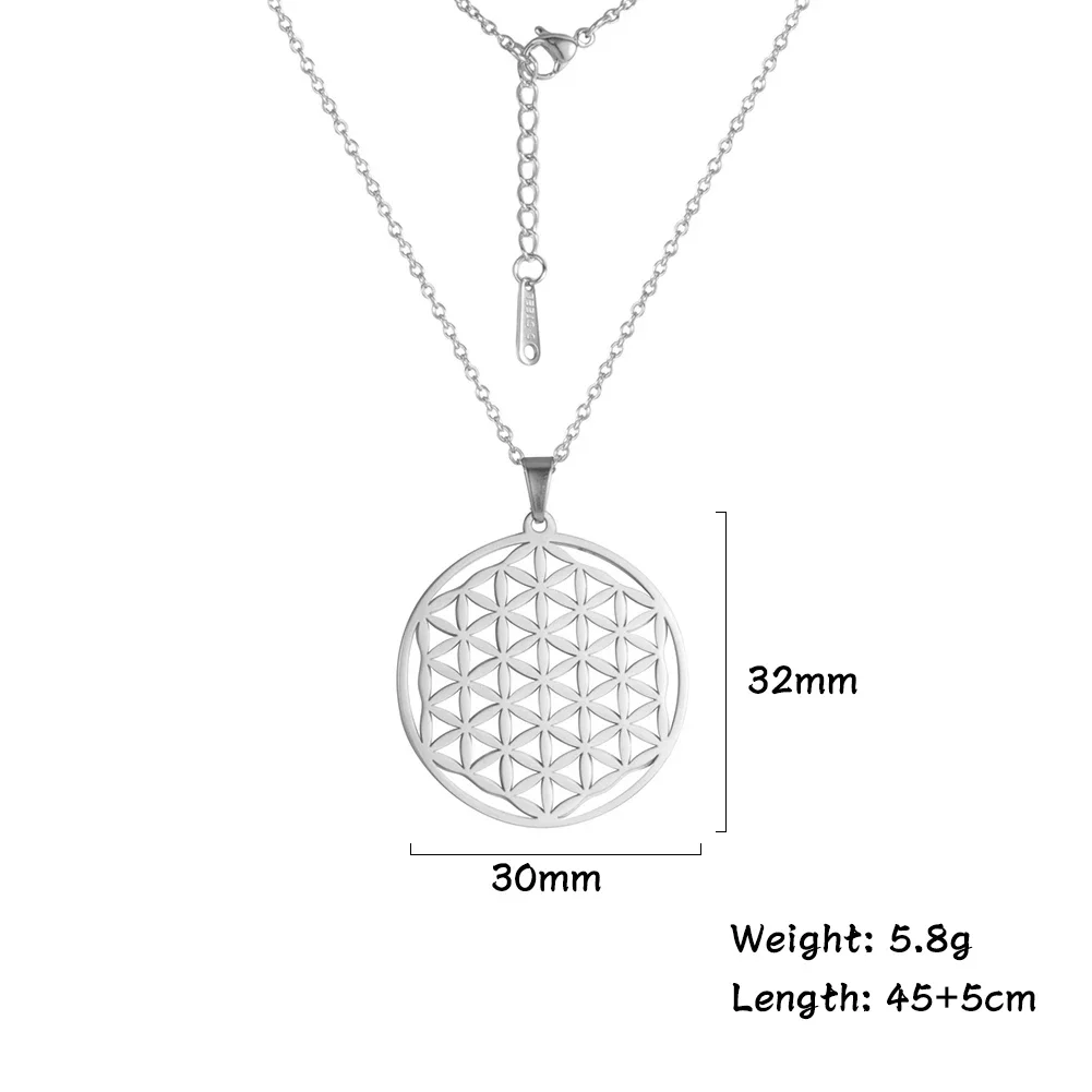 Flower of Life Pendant Necklace in Silver or Gold 8 Flower of Life Pendant Necklace in Silver or Gold - Image 8