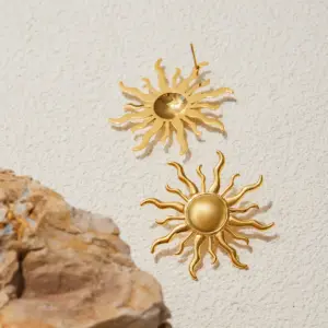 Stainless Steel Sun Earrings JDE0305088 12 S10adfb18e08b44ecb194c2c9349328dbU
