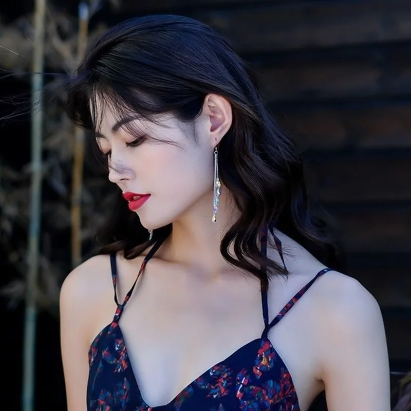 Elegant Water Droplets Silver Earrings 3 Elegant Water Droplets Silver Earrings - Image 3