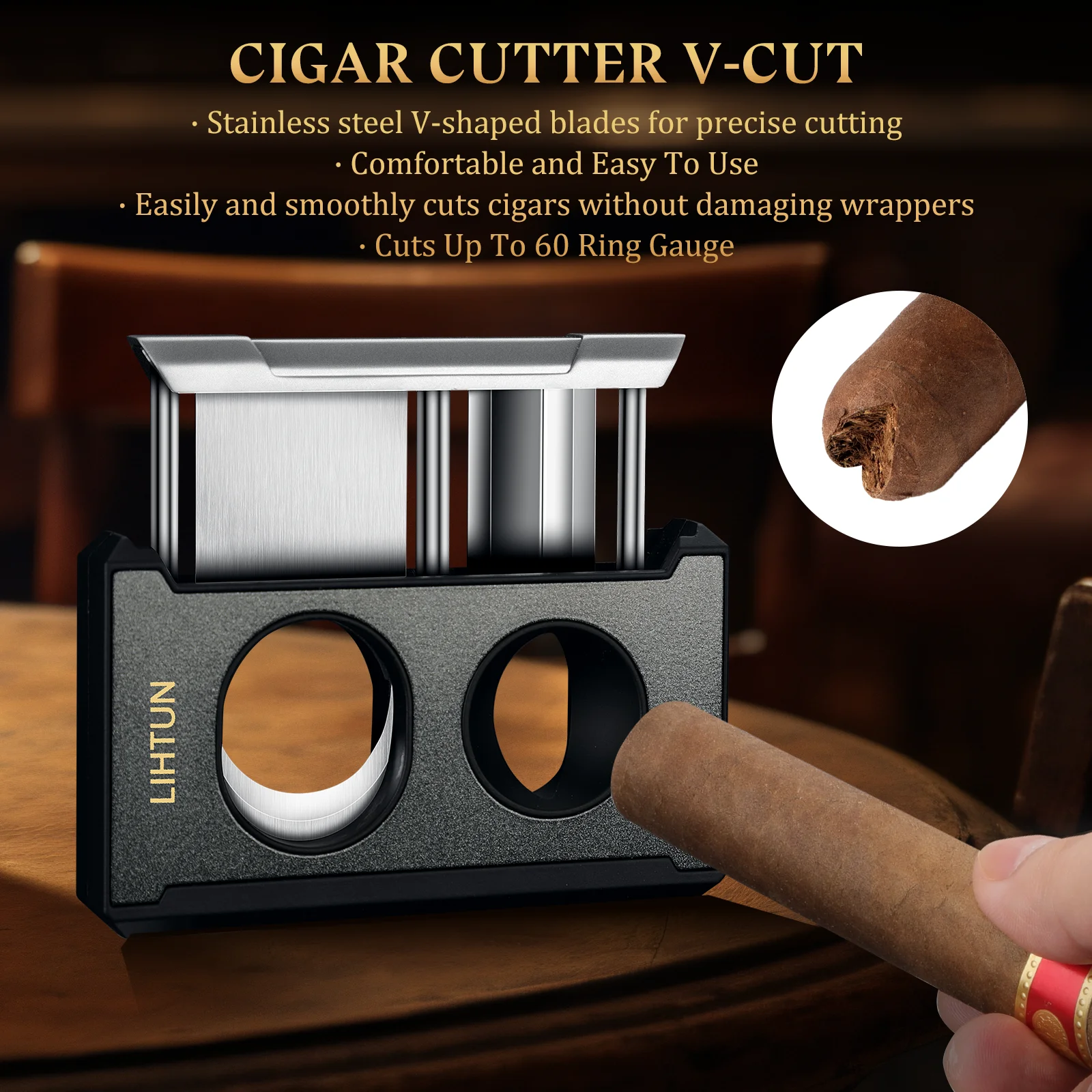 Premium Stainless Steel 4-in-1 Cigar Cutter 5 Premium Stainless Steel 4-in-1 Cigar Cutter - Image 5