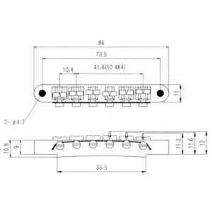 Wilkinson WOGT1 + WOGB1 Bridge Set for Les Paul SG 11 S10db08fdd2864f65b66764db72364245e