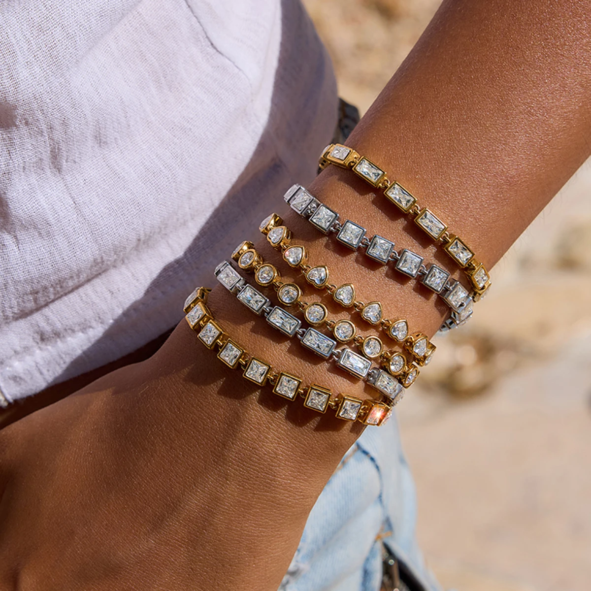 Stainless Steel Geometric Bracelet for Women 2 Stainless Steel Geometric Bracelet for Women - Image 2