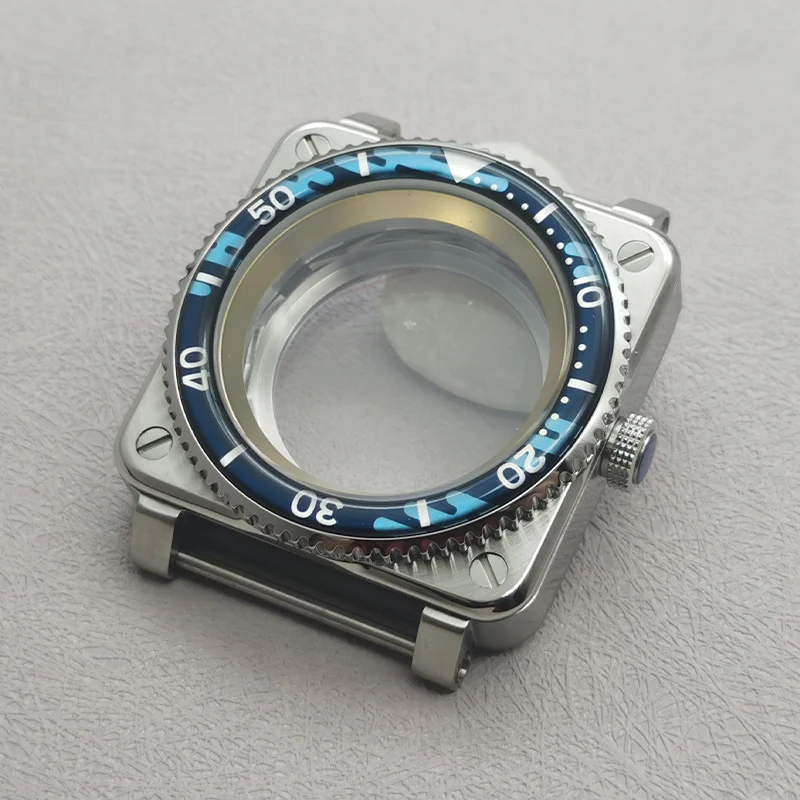 42mm Silver Pilot Watch Case for Automatic Movements 5 42mm Silver Pilot Watch Case for Automatic Movements - Image 5