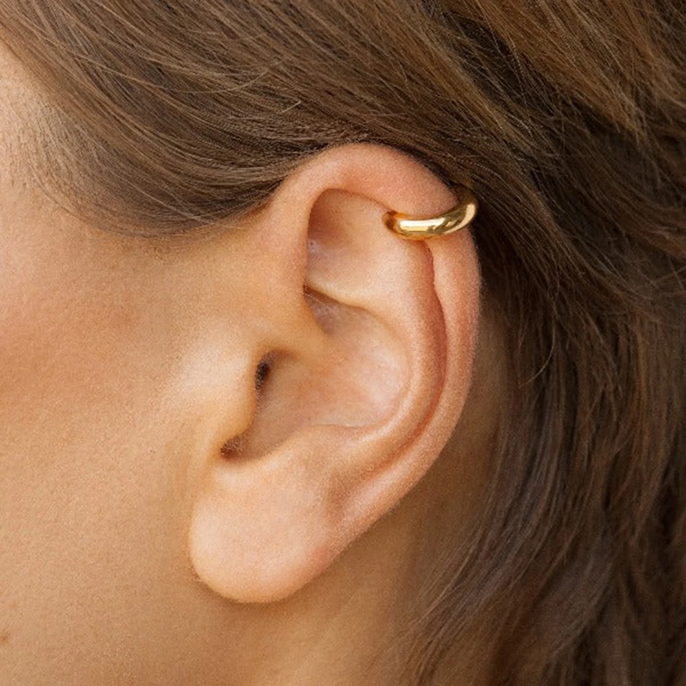 Gold Stainless Steel C-Shaped Clip Earrings 5 Gold Stainless Steel C-Shaped Clip Earrings - Image 5