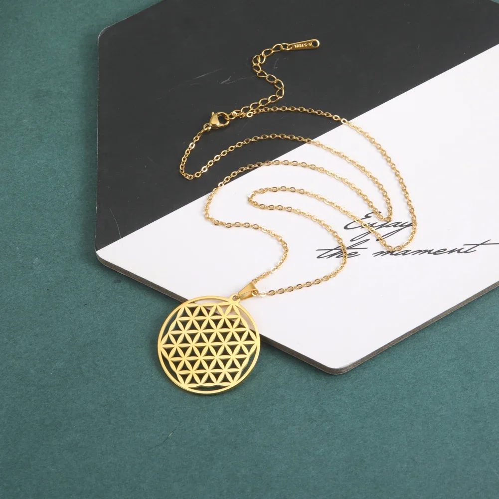 Flower of Life Pendant Necklace in Silver or Gold 5 Flower of Life Pendant Necklace in Silver or Gold - Image 5