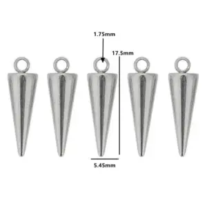 Stainless Steel Cone Charms Set of 10 17 S117e8419bbcc43beb764c70525e26fc2J