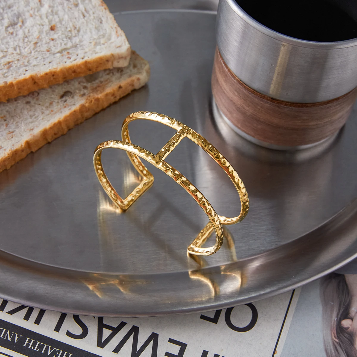 Minimalist Stainless Steel Skeleton Bracelet 5 Minimalist Stainless Steel Skeleton Bracelet - Image 5