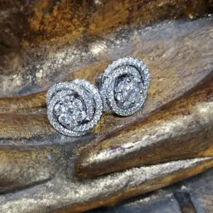 Silver Floral Zircon Stud Earrings LL-YS0450 8 S11bdce36184a4738952fd30c5664753cD