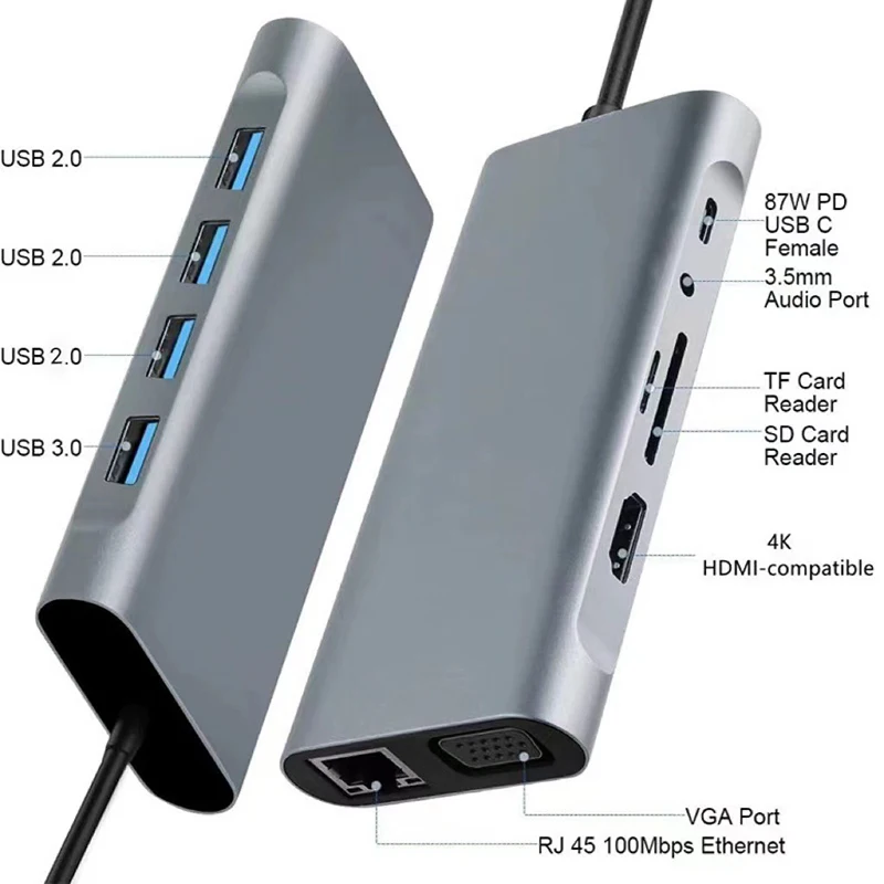 11-in-1 USB-C Hub with 4K HDMI and Power Delivery 3 11-in-1 USB-C Hub with 4K HDMI and Power Delivery - Image 3