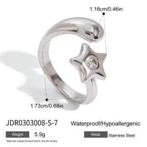 Celestial Stainless Steel Stackable Ring with Rhinestones 15 S11e1217b677c4f0bb25befadef73b71av