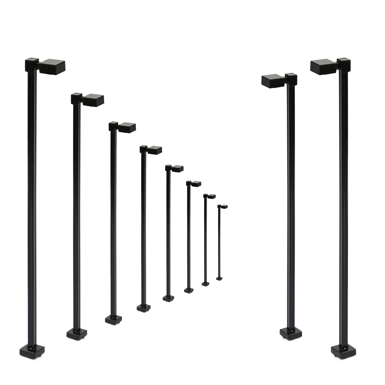 HO Scale Modern Street Lamp Set of 10 2 HO Scale Modern Street Lamp Set of 10 - Image 2
