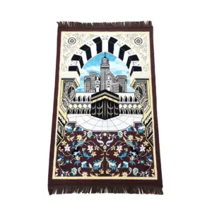 Vibrant Islamic Prayer Rug with Geometric Patterns 11 S11fb30dfdc034aa5ad3d39286a38fb32o