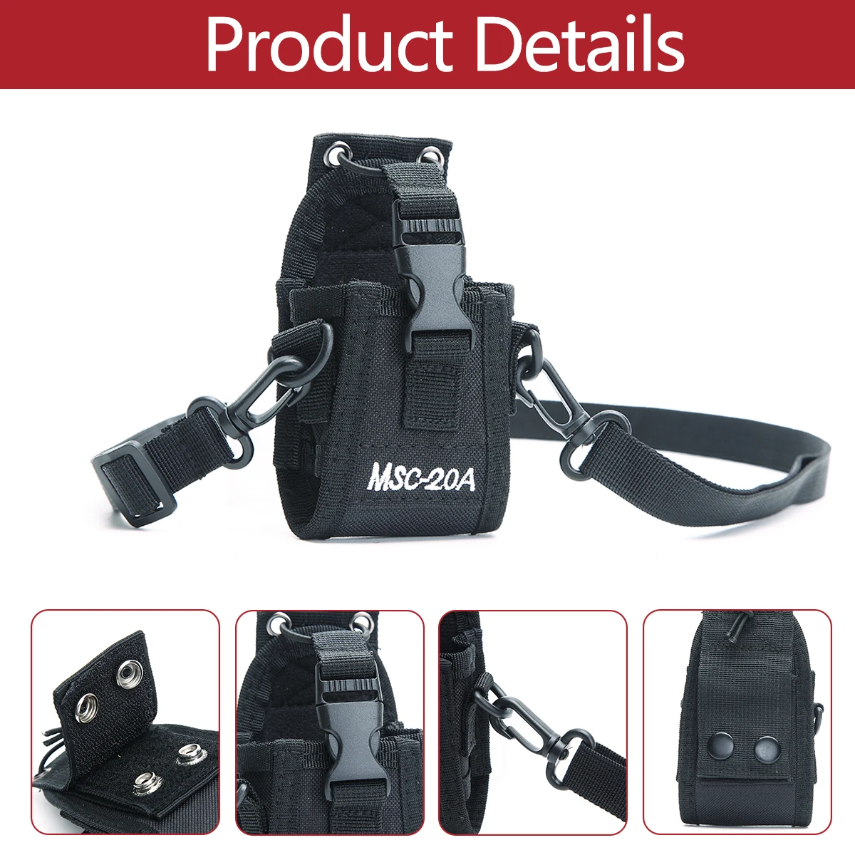 Rugged Black Nylon Walkie Talkie Cases (Set of 2) 6 Rugged Black Nylon Walkie Talkie Cases (Set of 2) - Image 6